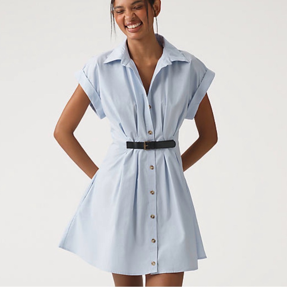 By Anthropologie Faye belted shirt dress